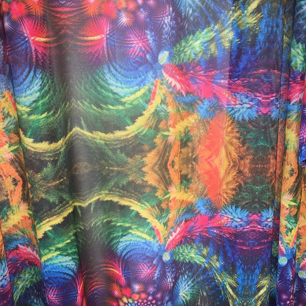iHeartRaves Rainbow Trippy Sheer Festival Kimono - Picture 3 of 5